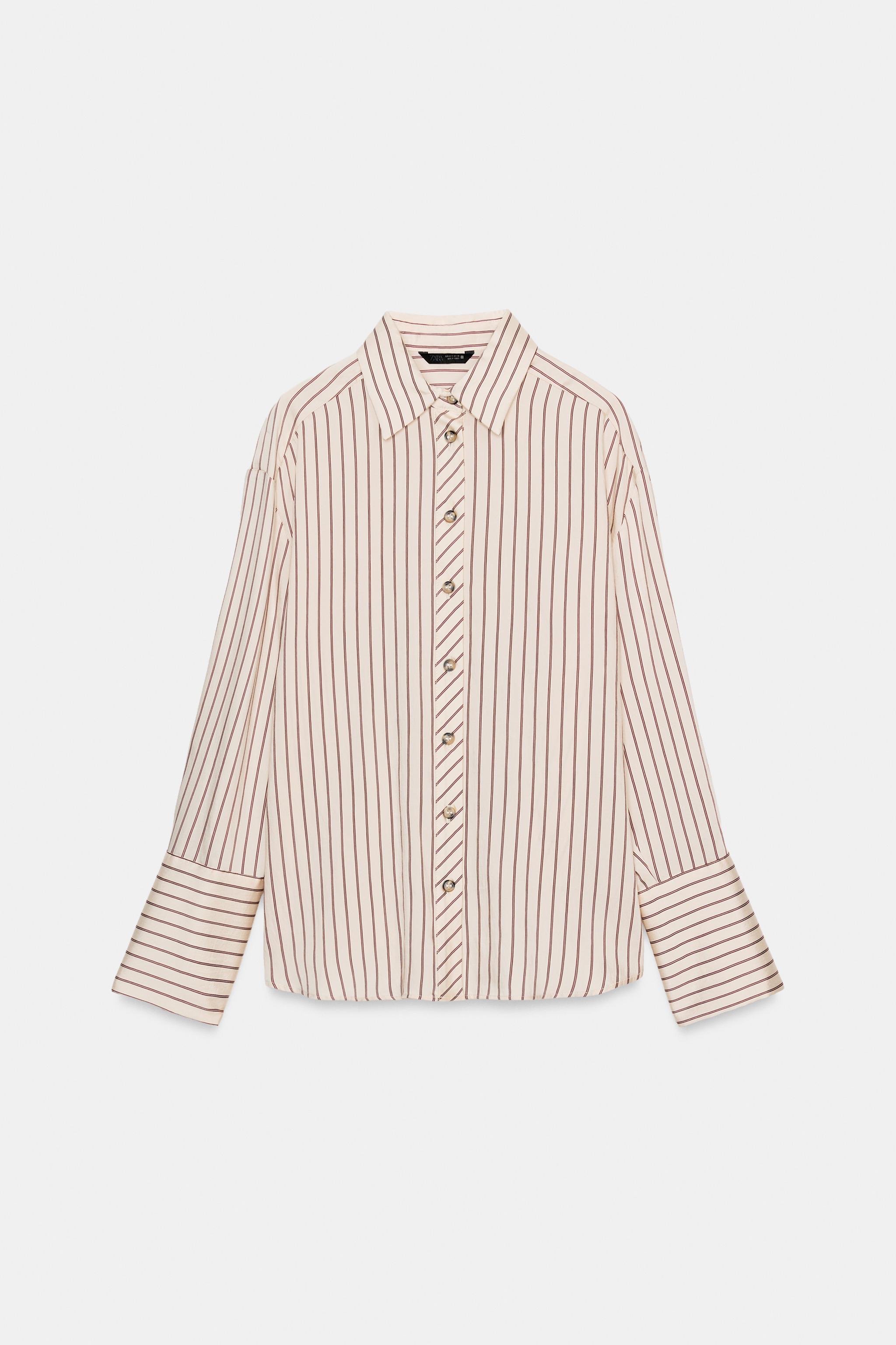 CHEMISE À RAYURES AVEC POIGNETS LARGES